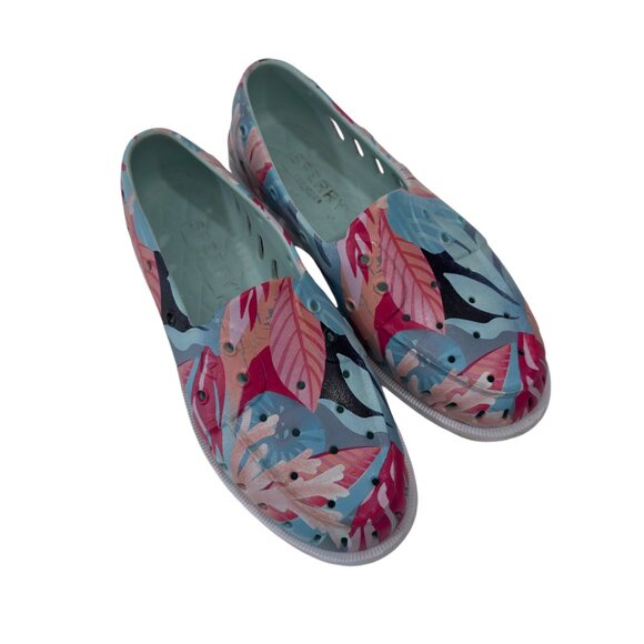 Sperry Top-Sider Rubber MENS SZ 8  Multicolored Leaf Print Slip-On Shoes - Picture 10 of 10